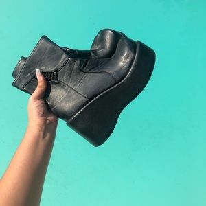 Black platform boots